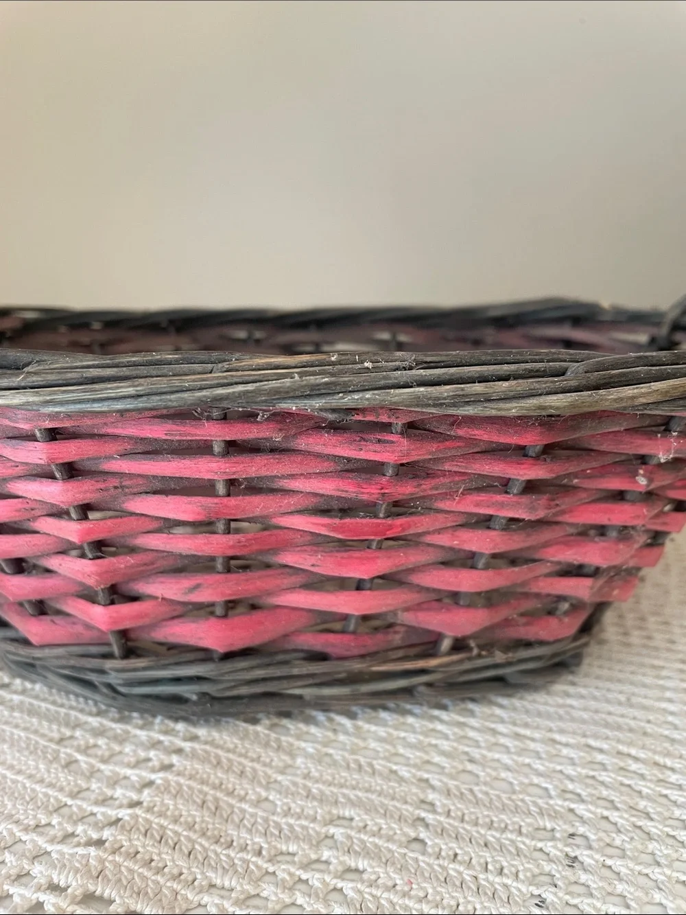 Woven red and Brown Decorative Storage Basket - lightweight